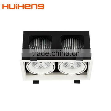 Newest energy saving design 40w High quality dual-head 360 degree adjustable led grille downlight