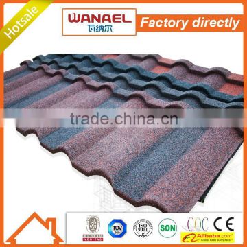 high quality heat resistant barrel tile in mexico roofing sheet/Wanael anti-UV stone chips coated roof tile