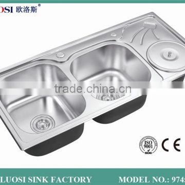 top level welding free standing stainless steel kitchen sink 9745A