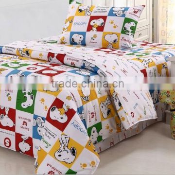 100%cotton grid fashion lovely dog printed baby bedding set