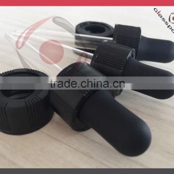 High quality glass dropper with plastic cap, glass pipette, black rubber bulb                        
                                                Quality Choice
