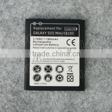 3.7V 1900mAh Battery for Samsung Galaxy S3 mini i8190, made in china