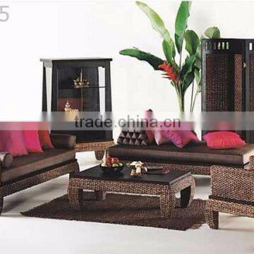 Luxury living room furniture natural rattan material water hyacinth sofa set furniture