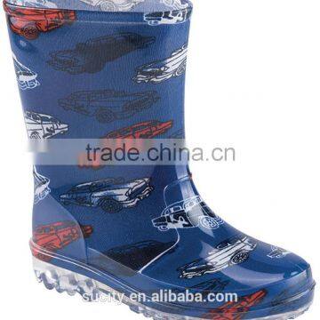 lovely transpar kid jelli rainboot with car printing