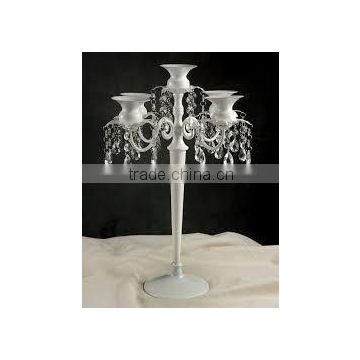 White candelabra decorated with crystal