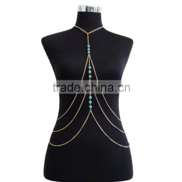 Turquoise fashion tassel sexy waist chain
