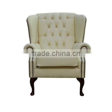 Factory price leather sofa wing back chair single sofa for hotel