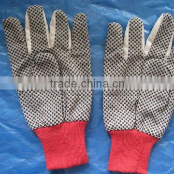 poly cotton knitted gloves work gloves with dots