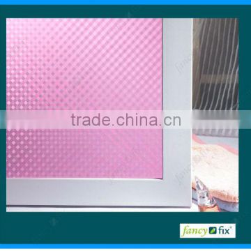 Pink non adhesive privacy glass film