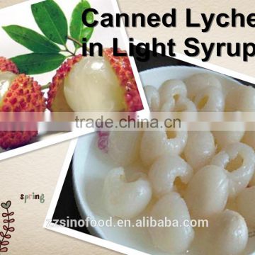 Canned Lychees in Light Syrup with Syrup:14-17%