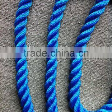 22mm 3 strands twisted blue polyester rope, polymide rope