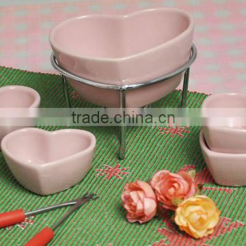 Ceramic Fondue Sets, Valentine Fondue Sets with Forks, Cheese Tools