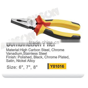 YF01016 2015 New design professional combination plier with 3colours handle