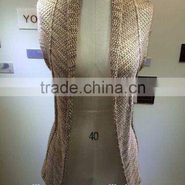 2015 new fashion lady sweater with no sleeve cardigan