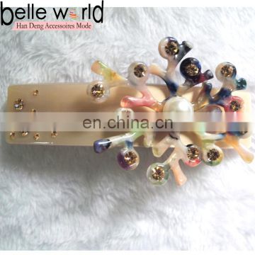 Good quality french acetate rhinestone hair clip accessories
