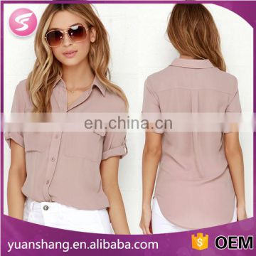 high quality 100%polyester women formal chiffon blouse designs for office