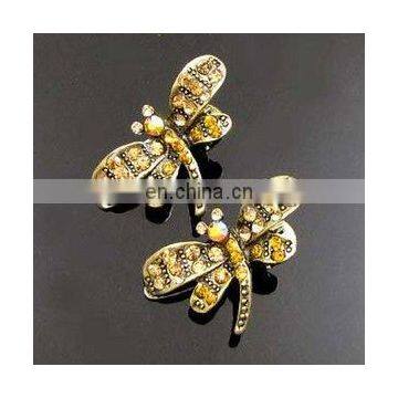 2013 newest fashion alloy dragonfly rhinestone hair clip
