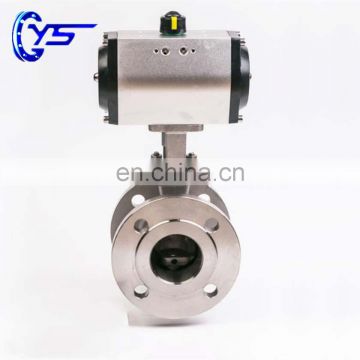 ASME Flange 2PC Stainless Steel SS Pneumatic Ball Valve With  Actuator