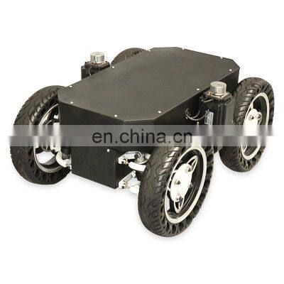 High stable rubber track undercarriage AVT-W9D wheeled robot chassis food delivery robot with explosion-proof tires
