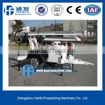Welcomed in South America ! High Efficiency HF120W Trailer Hydraulic Portable Water Well Drilling Rig