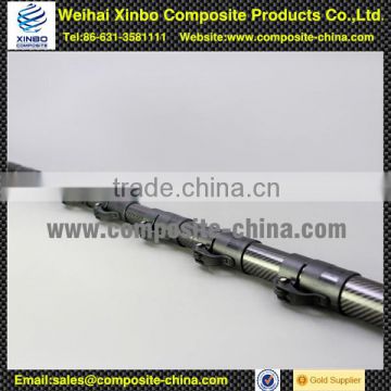 High stiffness carbon fibre t elescopic pole with 3K glossy surface finish