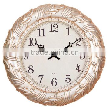 Home Decoration Antique Resin Wall Clock Sweep Movement