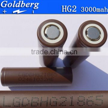Goldberg supply 20amp rechargeable HG2 3000mAh li-ion battery 18650 lithium cell