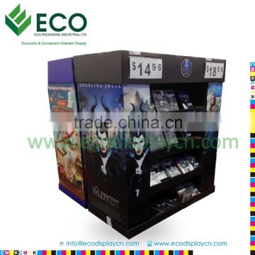 Attractive DVD DisplayRack with Corrugated Material, Cardboard Display for CD DVD, Comic Book Display Rack