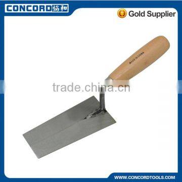 6'' Bricklaying Trowel with wooden handle, carbon steel blade Bricklayer Trowel