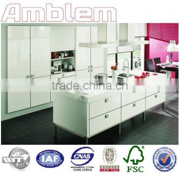 Amblem Sample available china made pvc membrane kitchen cabinet(1 year warranty)