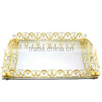 2013 decorative silver plated mirror tray T054