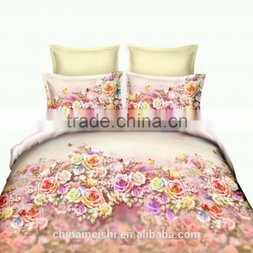 queen size 100% Cotton 3d bedding set in flower design