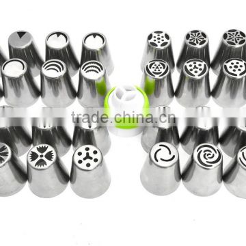 Stainless Steel Russian Piping Tips and Tri Color Coupler Home Baking DIY Cake Pastry Decoration Tool