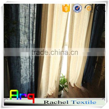 Linen look 100% polyester plain modern style light curtain sheer fabric curtain transparent cheap price