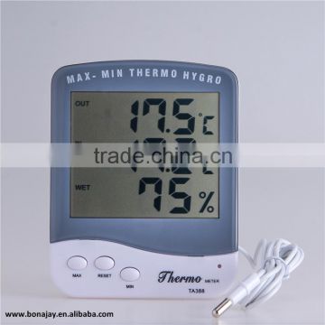 3 in 1 LED Digital In/outdoor Thermometer with Hygrometer