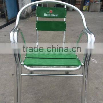 ZT-1046C stronge aluminum stacking double tube aluminum LOGO chair