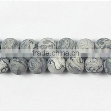 Earth Picture Jasper Frosted Plain Rounds