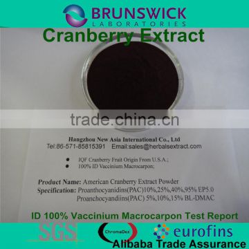 Concentrated Cranberry Extract,U.S.A Origin,100% ID Vaccinum Macrocarpon,Proanthocyanidins 5%-15% BL-DMAC;25%-95% UV EP Method