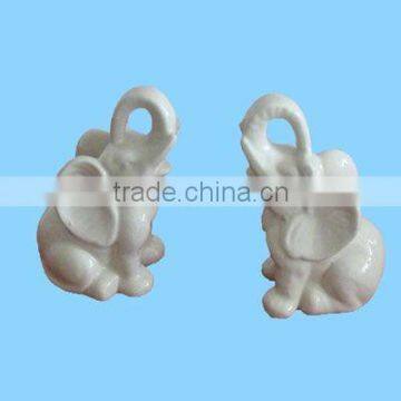 White decorative ceramic porcelain elephant