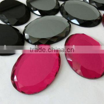 Decorative Oval flat back Glass Wholesale loose beads for jewelry making
