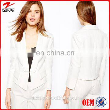 2015 New Fashion White Tuxedo Jacket Women Office Suit