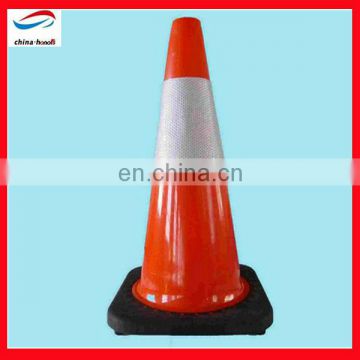 orange pvc road traffic cone with reflective tape