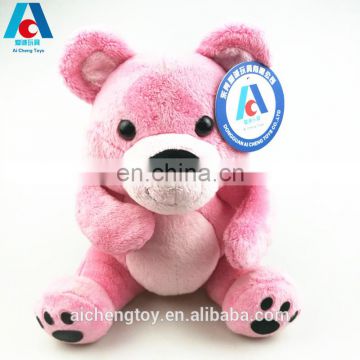super soft pink plush stuffed cute girl teddy bear for customized toys