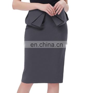 Grace Karin Womens Solid Color High Stretchy Hips-Wrapped Grey Vintage Retro Pencil Skirt CL010454-5