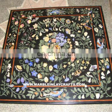 Black Marble Inlay Table Tops