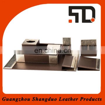 Manufacture Competitive Price Top Quality Hotel Magazine Shelf Leather Desk Set