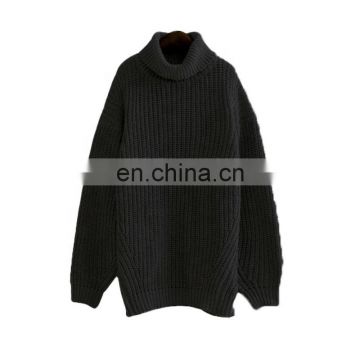 TWOTWINSTYLE Casual Knitting Long Sleeve Turtleneck Warm Thick Pullover Female Sweater
