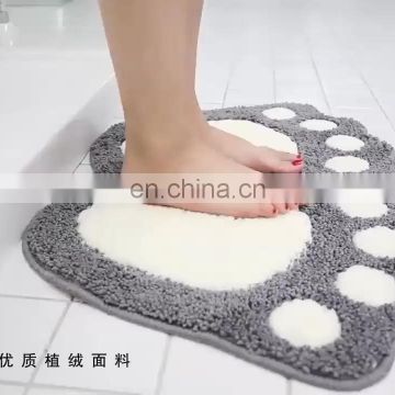 Ready Made High Quality Home Hotel Cute Style Polyester Super Water Absorption Washable Shaggy Non-slip Bath Rug