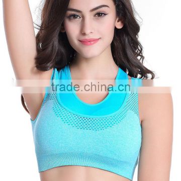 Quick dry nylon mixed gray yoga plain custom made sport bra women