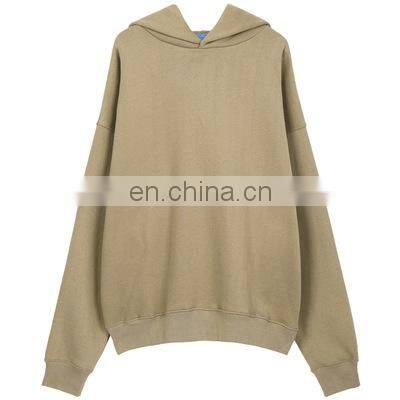 Street Trendy Designed Casual Plus Size Cotton Drop Shoulder Pullover Sweatshirts Hoodie for  Man